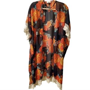 Womens Floral Kimono Lace- one size fits most